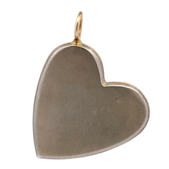 Heather B. Moore Sterling Silver & 14ky Stamped Heart Love Charm Pendant